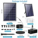 Solar Fountain Pump with Battery Backup and Nozzles