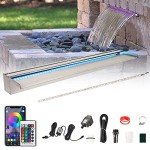 36" PONDO Pool Waterfall with LED Lights