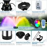 Goldlife F3 Floating Pond Fountain with RGB Lights