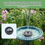 Upgraded Solar Fountain for Bird Baths and Gardens
