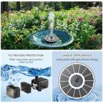 Upgraded Solar Fountain for Bird Baths and Gardens