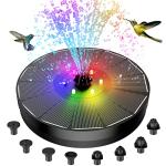 Solar Fountain Pump with LED Lights and Nozzles