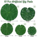 10 Pcs Realistic Floating Lily Pads for Ponds