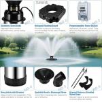 Goldlife 1HP Stainless Steel Floating Pond Fountain