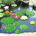 10 Pcs Realistic Floating Lily Pads for Ponds