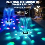 Upgraded Solar Pool Fountain with Light Show