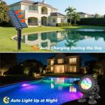 T-SUN RGB Solar Underwater Pond Lights, 3-in-1