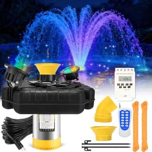 Floating Pond Fountain Aerator with RGB LED Lights