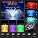 Floating Pond Fountain Aerator with RGB LED Lights