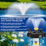 Floating Pond Fountain Aerator with RGB LED Lights