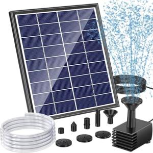 POPOSOAP Solar Bird Bath Fountain Pump System