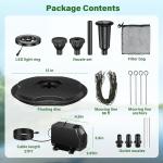 Floating Pond Fountain with LED Lights and Pump