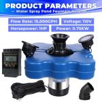 Floating Pond Fountain Aerator with LED Lights