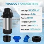 15000GPH Floating Pond Aerator Pump with Cord