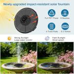 Solar Fountain Pump with 6 Nozzles and Spray Options