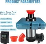 1HP Floating Pond Fountain Aerator with Timer