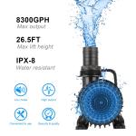 Large 8300 GPH Outdoor Pond Waterfall Fountain