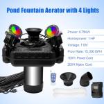 1HP Pond Fountain Aerator with RGB Lights