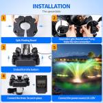 1HP Pond Fountain Aerator with RGB Lights