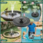 Solar Bird Bath Fountain Pump with 6 Nozzles
