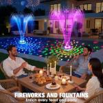 Large Solar Fountain with Light Show and Anchor