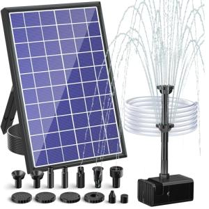 Solar Water Pump with Battery Backup and Nozzles
