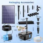 Solar Fountain Pump & Pond Filter Kit with 4 Nozzles