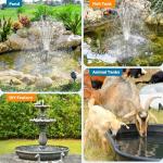 Solar Fountain Pump & Pond Filter Kit with 4 Nozzles