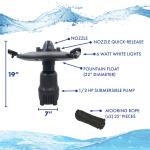 1/2 HP Aerating Pond Fountain with LED Lights