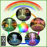 Solar Fountain with Adjustable Spray and Colorful Lights