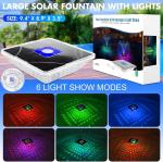 Large Solar Fountain with Light Show and Anchor