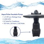 1/2 HP Aerating Fountain, 5,000 GPH, 3 Patterns