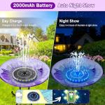 Solar Powered Fountain with LED Light & Nozzles