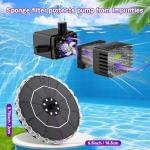 Solar Powered Fountain with LED Light & Nozzles