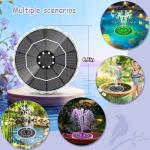 Solar Fountain with Colorful Ring Lights and Battery