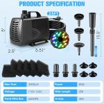3-in-1 RGB Submersible Pond Filter Fountain