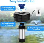 15000 GPH Stainless Steel Floating Pond Fountain