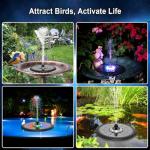 Solar Fountain with LED Lights and Backup Battery