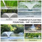 1HP Floating Pond Fountain Aerator with 100ft Cord