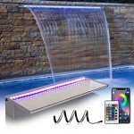 24" LED Lighted Acrylic Pool Waterfall Fountain