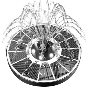 Solar Floating Fountain with 7 Nozzles - White