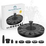 AISITIN 3.5W Solar Bird Bath Fountain Pump, Solar Fountain Pump for Bird Bath with 6 Nozzles, Solar Powered Water Fountain Pump for Garden, Ponds, Pool, Fish Tank, Aquarium and Outdoor, Black