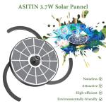 AISITIN 3.7W Solar Bird Bath Fountain Pump, 7.1" Solar Powered Water Fountain Pump for Garden, Ponds, Pool, Fish Tank, Aquarium and Outdoor