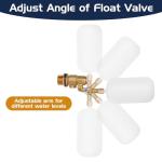 2 Pack Water Float Valve 1/2 inch, 1/2" Brass Float Ball Valve with Adjustable Arm, Automatic Fill and Control Water Level for Fountains Pool Aquariums Water Trough Water Tank Ponds (B-1/2 Inch)