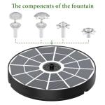 AISITIN 3.7W Solar Bird Bath Fountain Pump, 7.1" Solar Powered Water Fountain Pump for Garden, Ponds, Pool, Fish Tank, Aquarium and Outdoor
