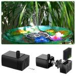 AISITIN 3.7W Solar Bird Bath Fountain Pump, 7.1" Solar Powered Water Fountain Pump for Garden, Ponds, Pool, Fish Tank, Aquarium and Outdoor