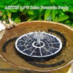 AISITIN 3.7W Solar Bird Bath Fountain Pump, 7.1" Solar Powered Water Fountain Pump for Garden, Ponds, Pool, Fish Tank, Aquarium and Outdoor