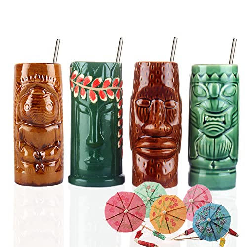 Hawaiian Tiki Mug Cocktail Set