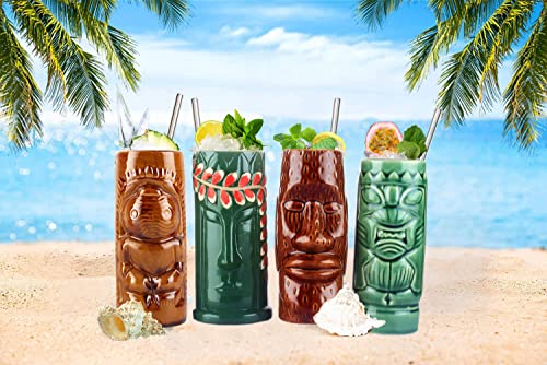 Hawaiian Tiki Mug Cocktail Set
