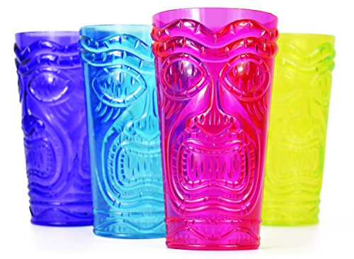 12 Tiki Cups - Vibrant Reusable Drinkware Set